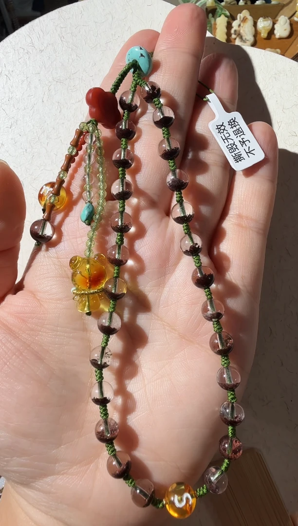 【闪购商品】琥珀手链未镶嵌琥珀小熊手机挂