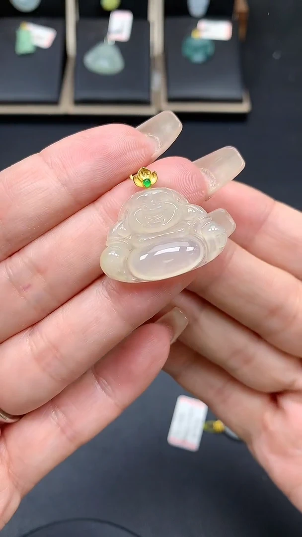 【闪购商品】翡翠吊坠(不含链)18K金镶嵌MS150841
