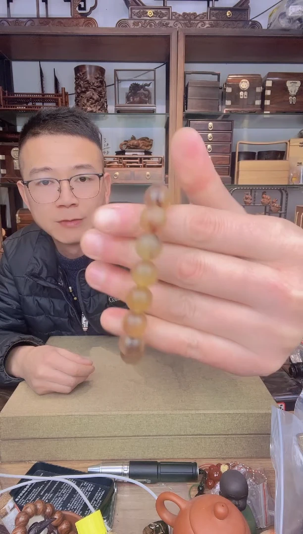 【闪购商品】乌木类书架790可可1.2圆珠单圈手串