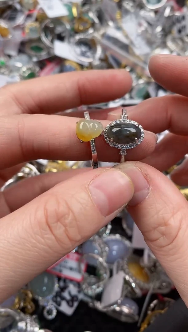 银S925镶嵌戒指翡翠777  6