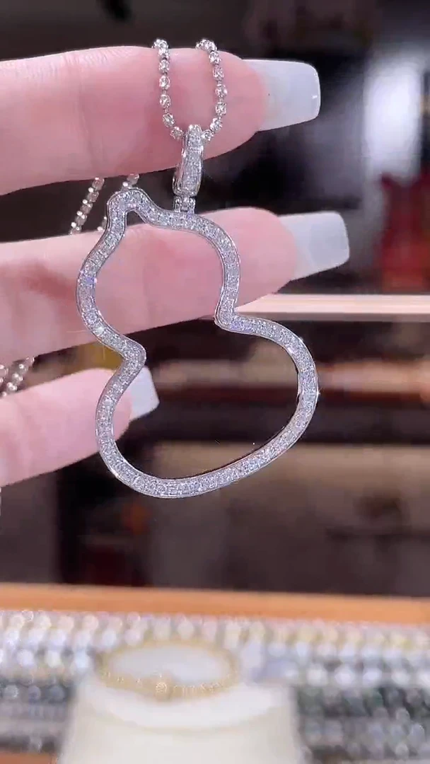 实验室培育钻石铂Pt950镶嵌颈饰项链