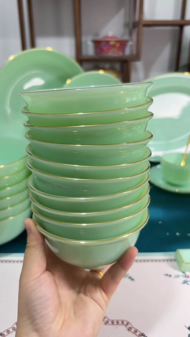 瓷4.5英寸玉瓷碗10个口径11.5厘米