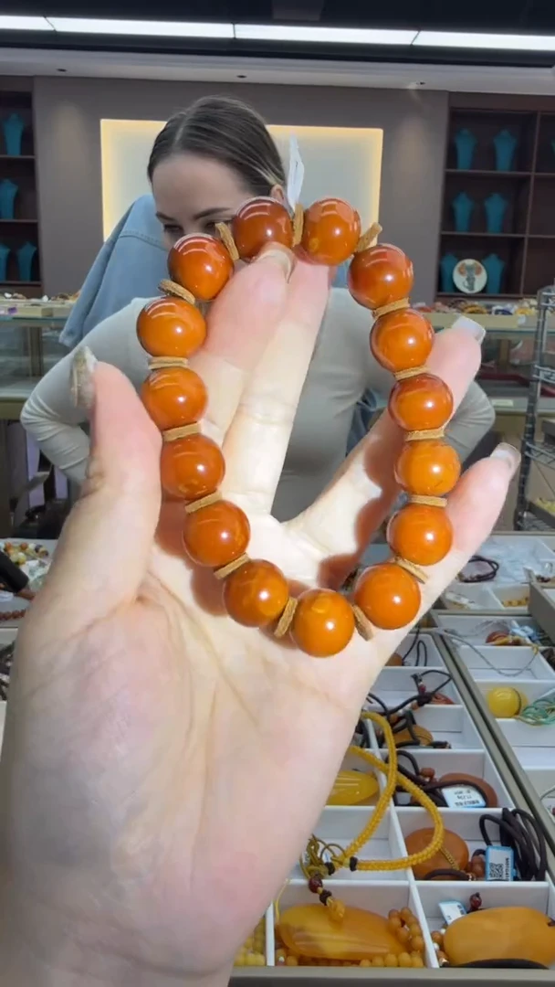 手链琥珀未镶嵌238秒拍号 假一罚三 14mm