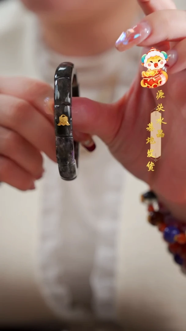 【闪购商品】水晶手牌18K金镶嵌黑羽极光23手牌多样性发其一