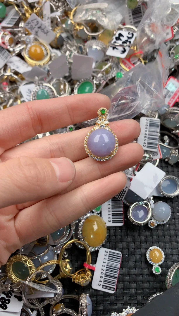 银S925镶嵌戒指翡翠444-----10