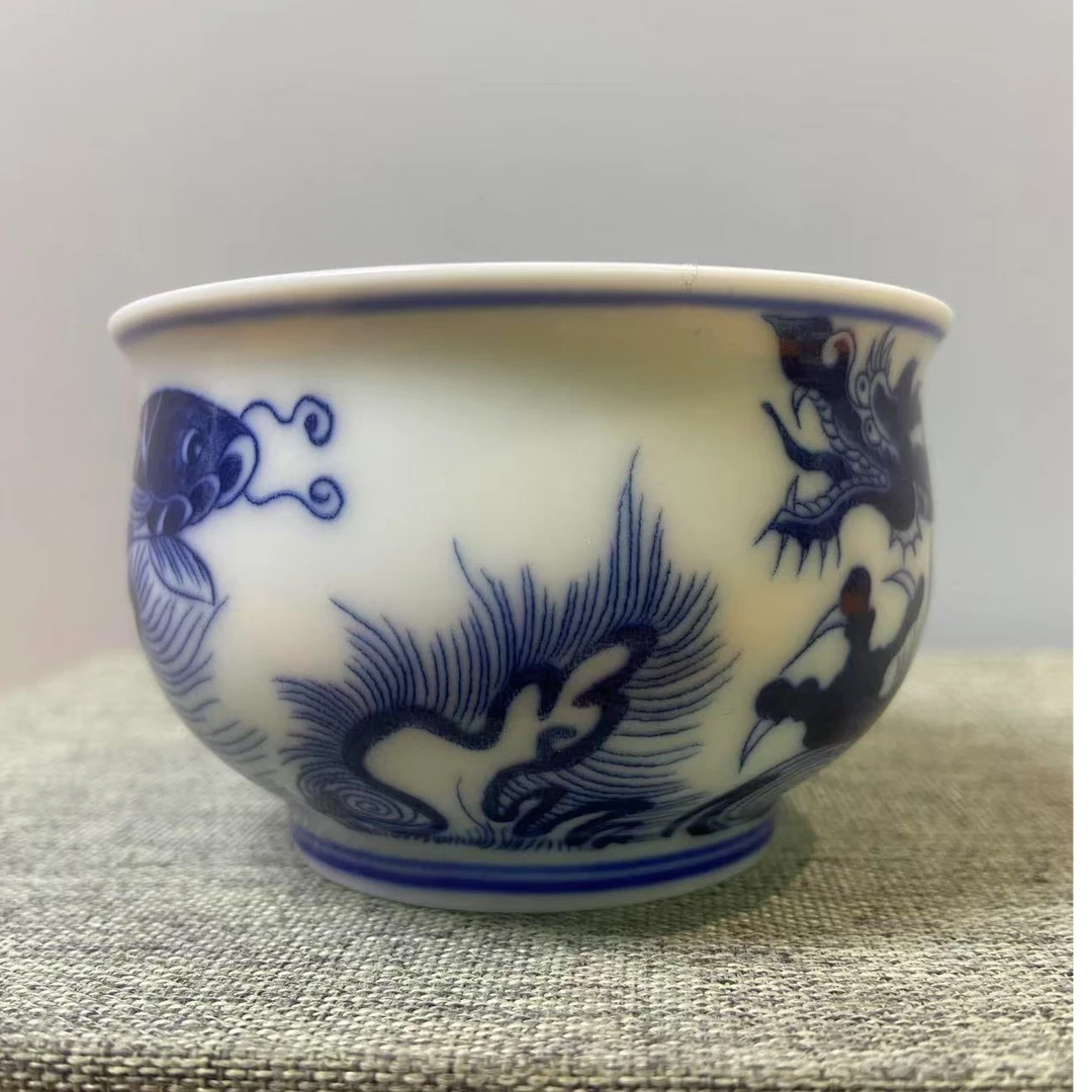 景德镇陶瓷鱼追龙如事杯主人杯龙纹