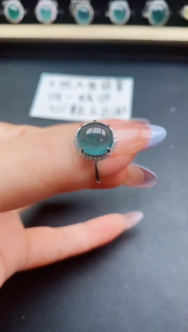 翡翠戒指银S925镶嵌1
