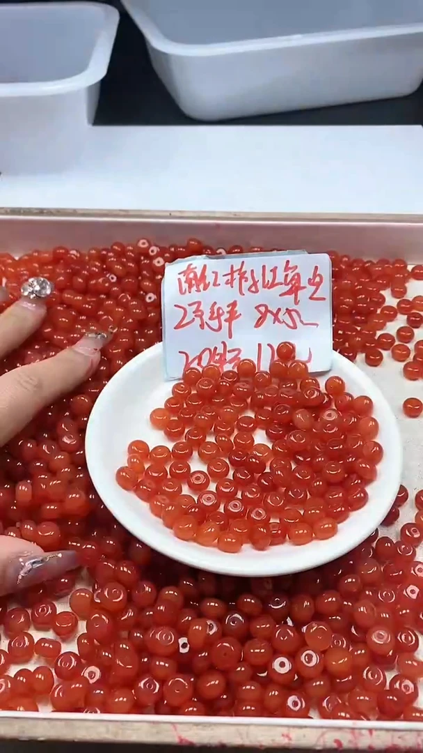 【闪购商品】玛瑙/玉髓颈饰未镶嵌w2011南红算盘8*5mm*20颗