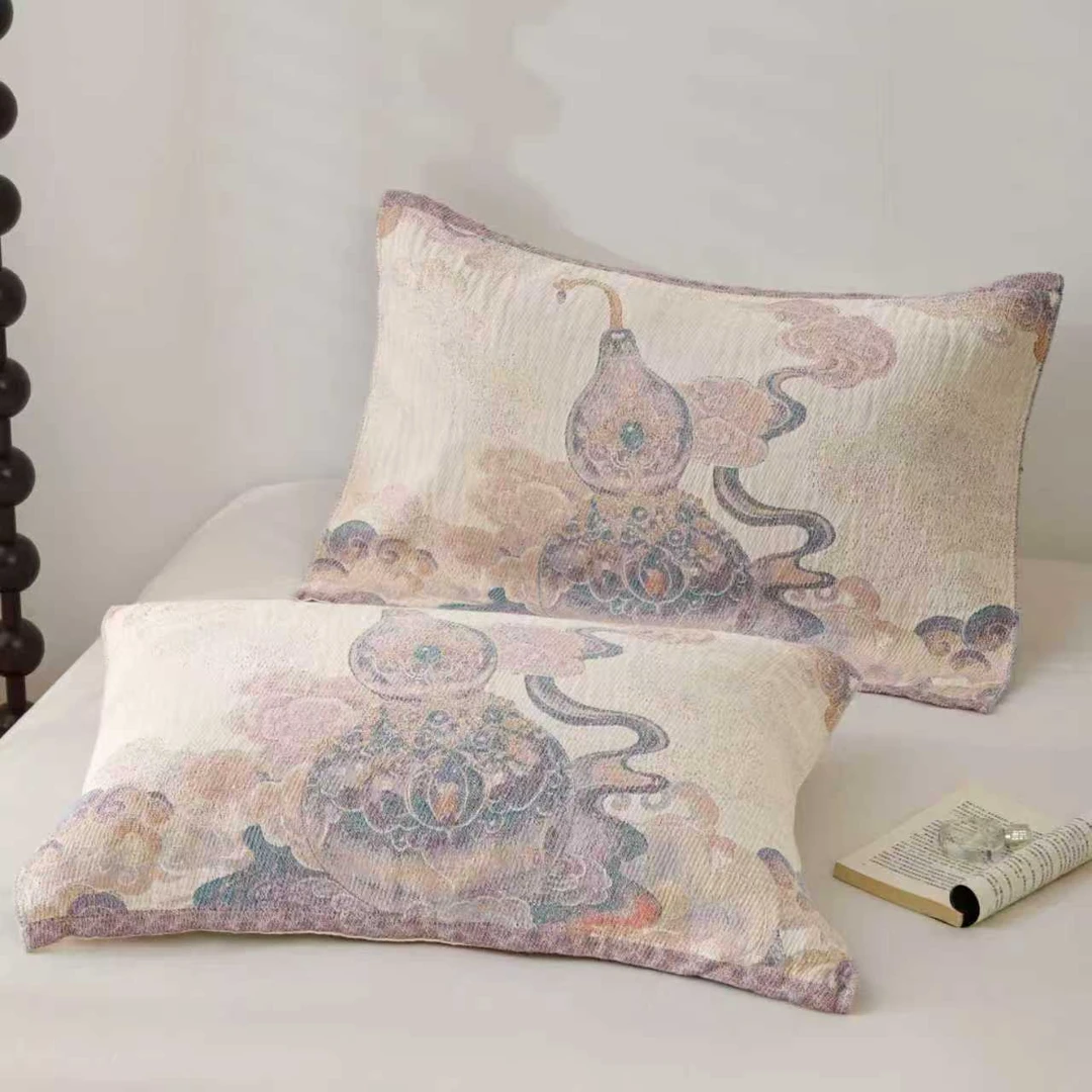 国宾伴手礼天麻纱布枕巾--七宝玲珑紫