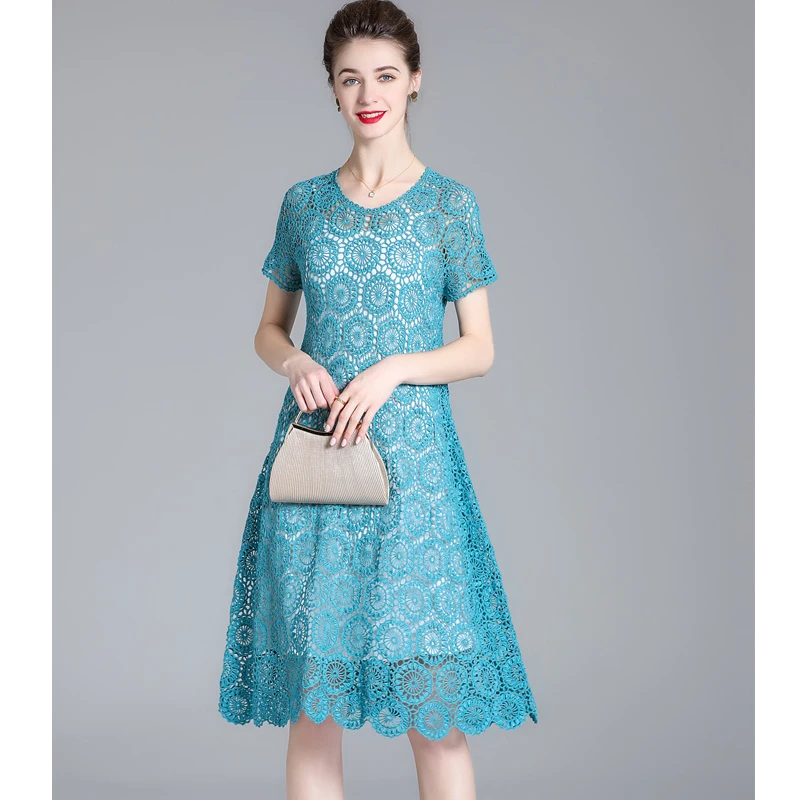 花之语时尚编织意大利玛菲尔蕾丝线钩针连衣裙雀屏视频教学用线