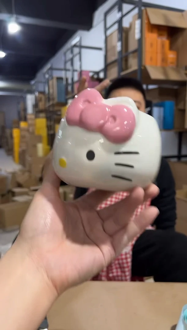 【闪购商品】杯粉色kt猫头杯 陶瓷材质