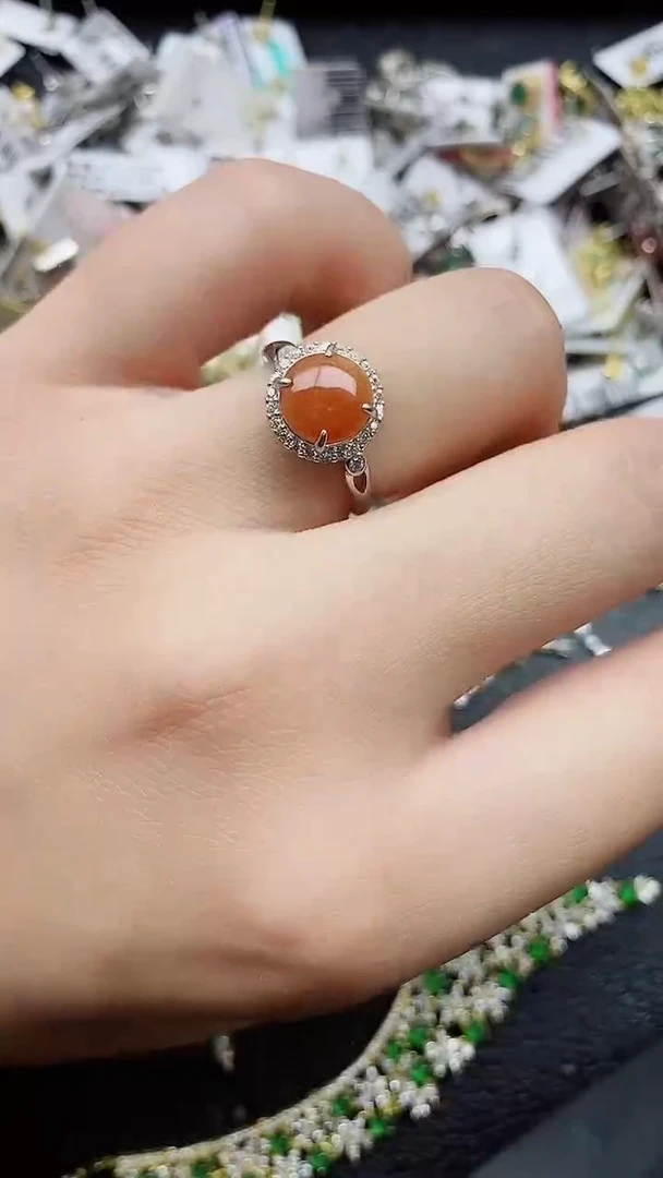 银S925镶嵌戒指翡翠1