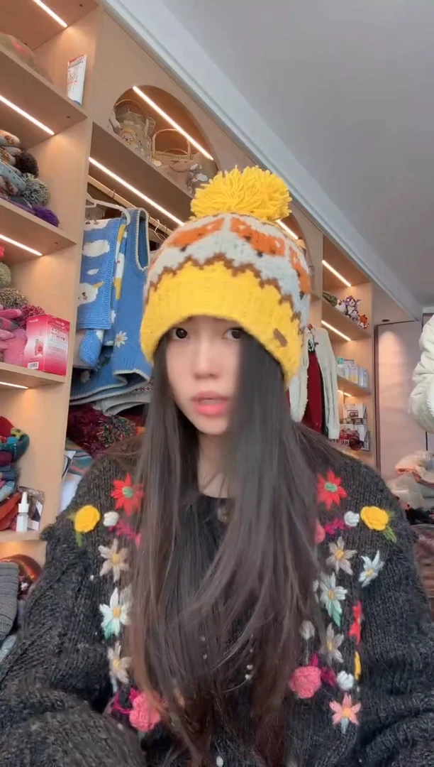 羊毛黄色狐狸帽