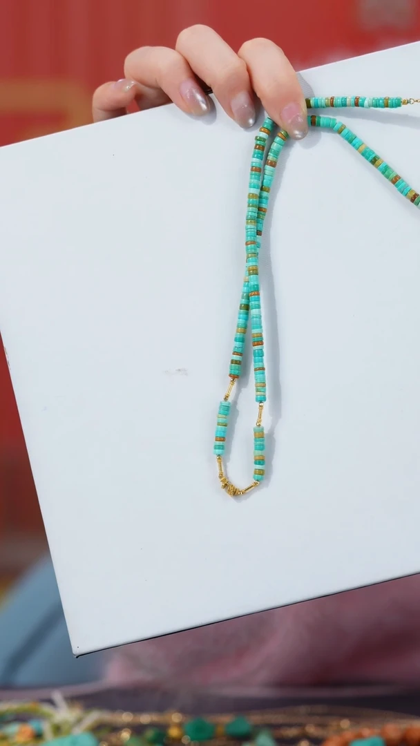 【闪购商品】绿松石项链18K金镶嵌1