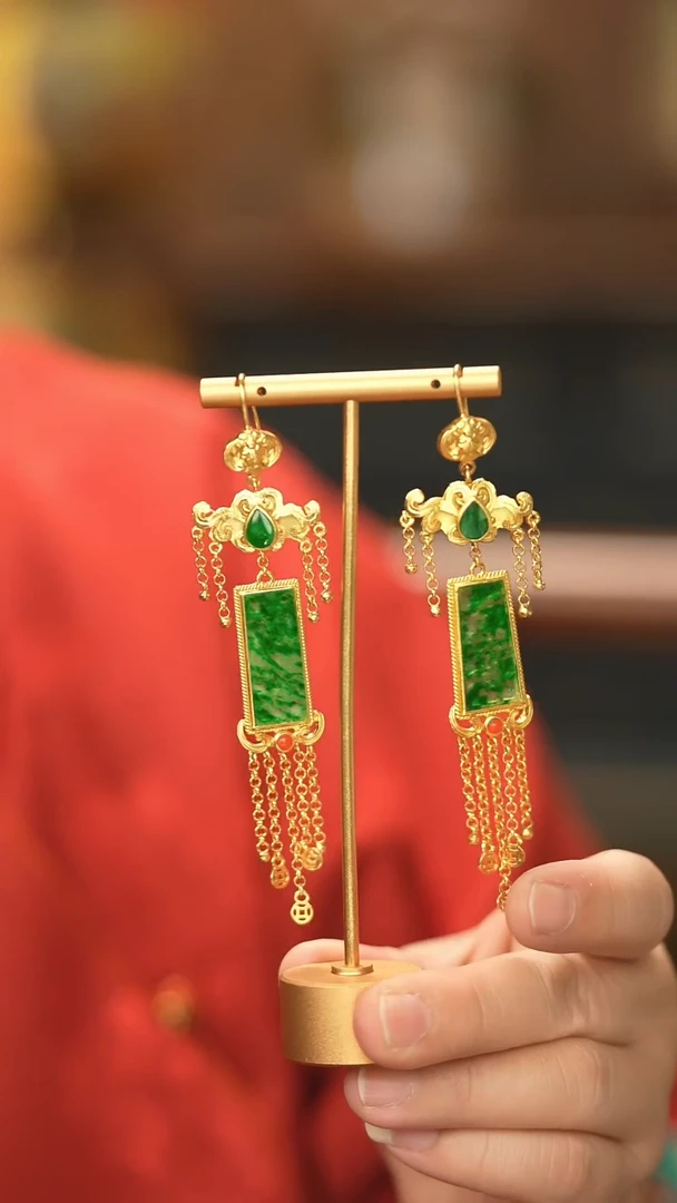 【闪购商品】翡翠耳饰银S925镶嵌新款