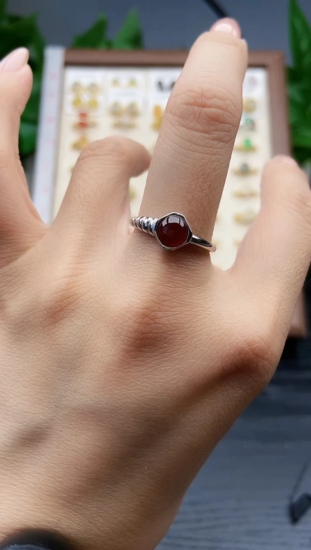 银S925镶嵌戒指翡翠12