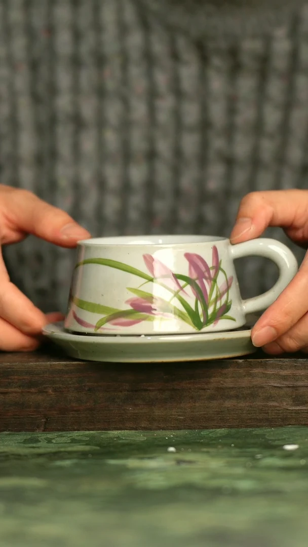 陶瓷青诗集手工手绘瓷器