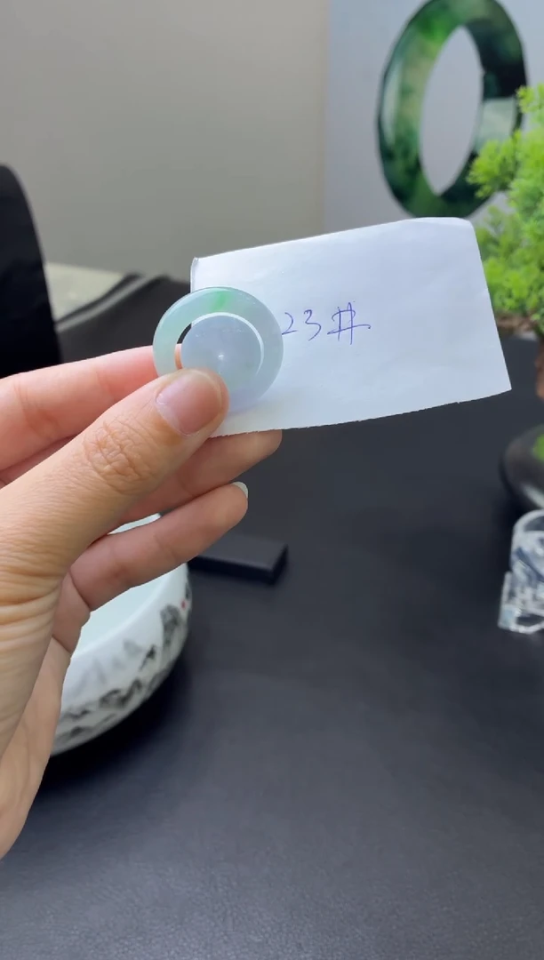 翡翠戒圈未镶嵌23号戒圈+扣子一套