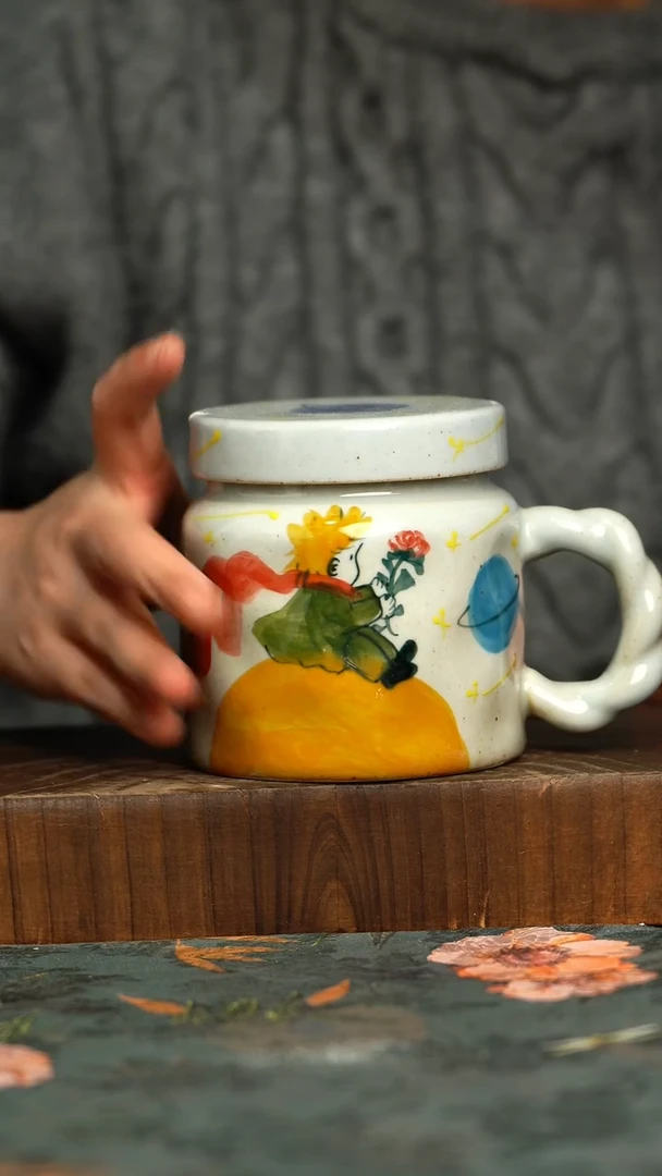 杯釉下彩手工手绘同款陶器