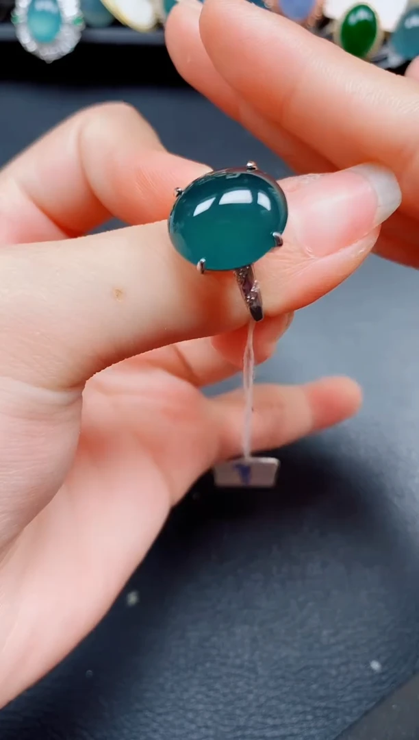 银S925镶嵌戒指翡翠翡翠