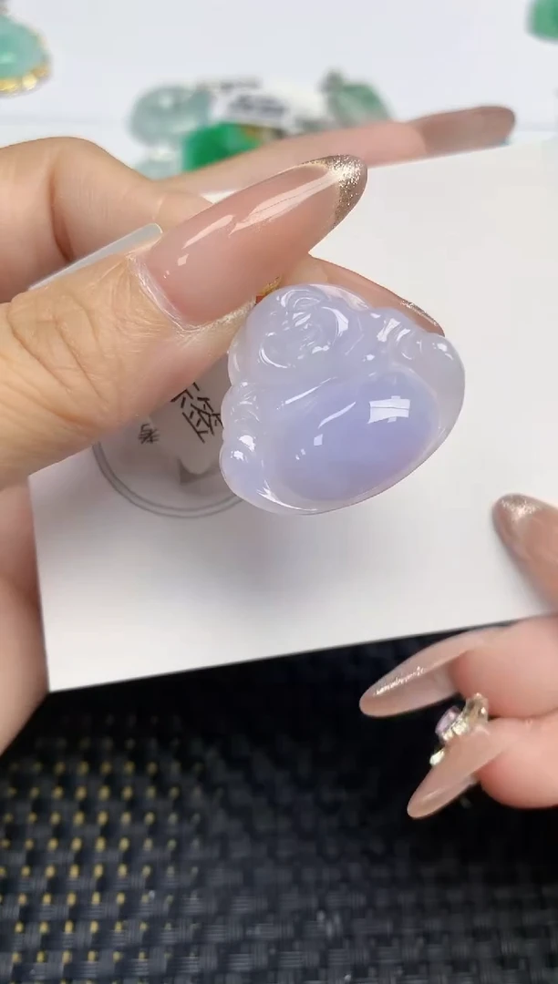 颈饰18K金镶嵌翡翠天然缅甸A货翡翠百元以上9元证书费自理