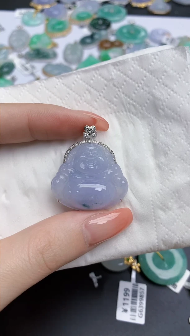 【闪购商品】翡翠颈饰18K金镶嵌天然缅甸翡翠A货