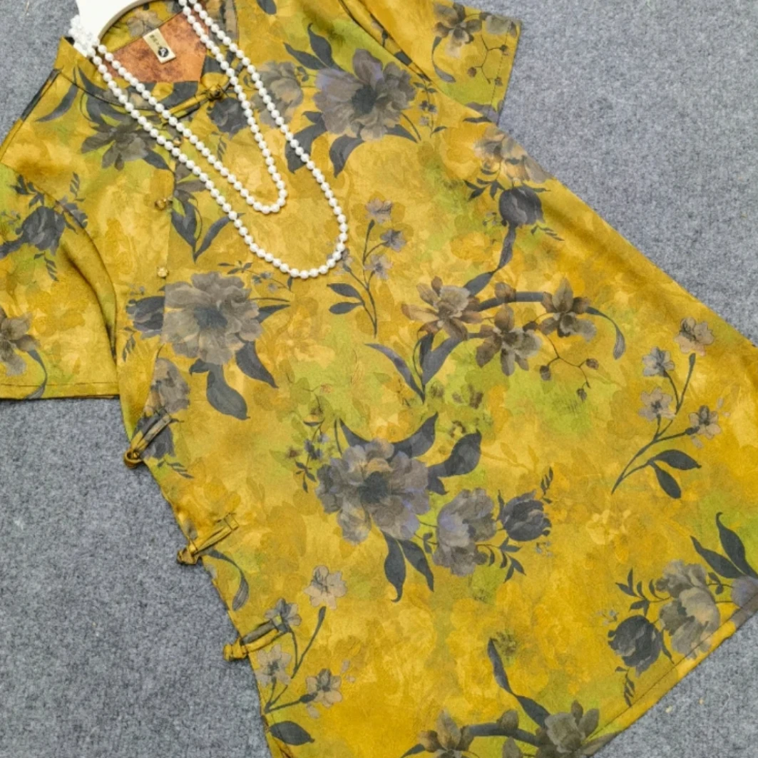 N227【锦悦】中国风千金风女装奥黛女上衣复古风新中式中长款女长衫