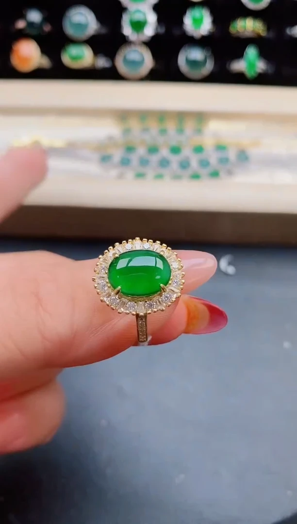 【闪购商品】翡翠戒指银S925镶嵌321321