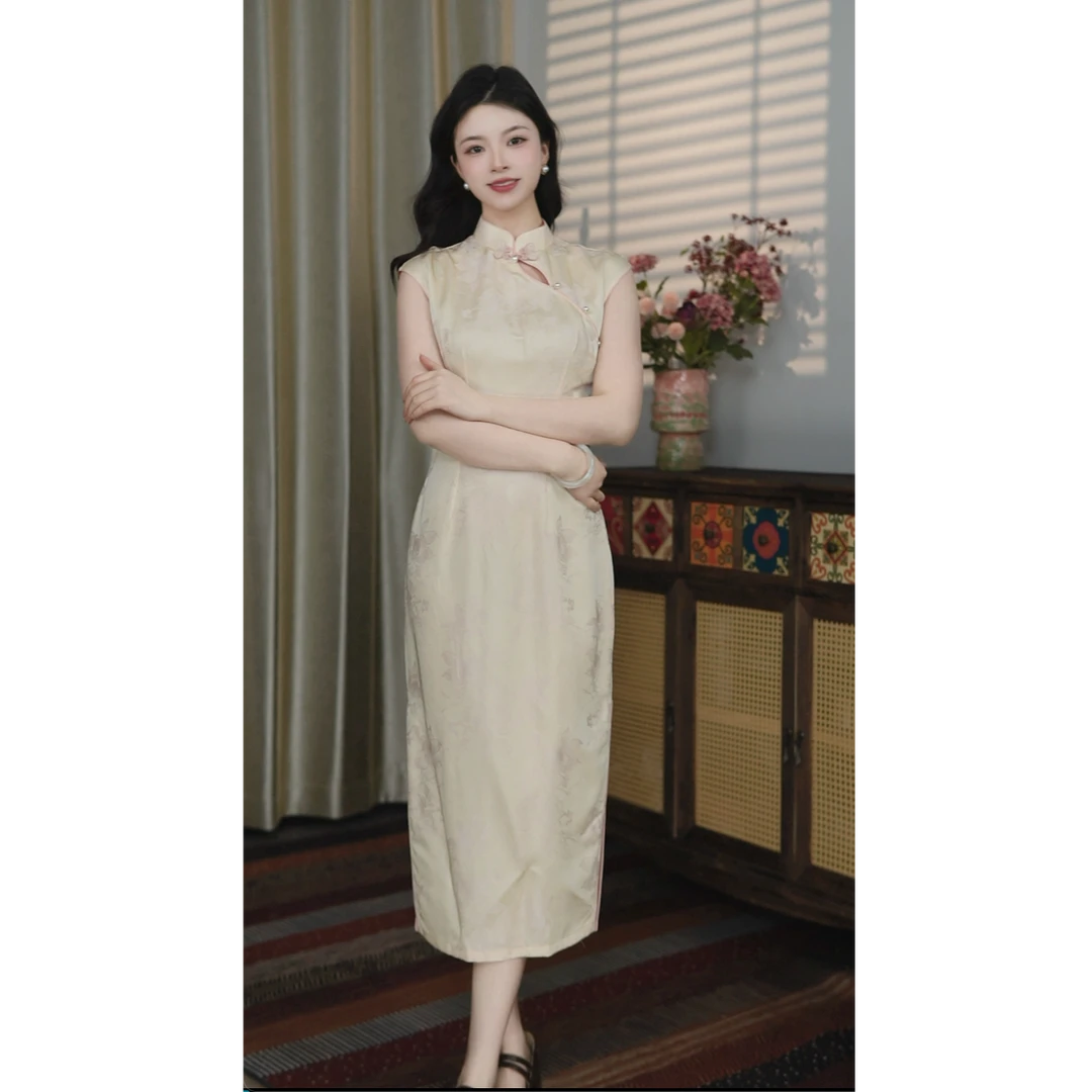 锦笙 |岁岁暖123cm改良新中式2026春款无袖气质拉链日常年轻旗袍