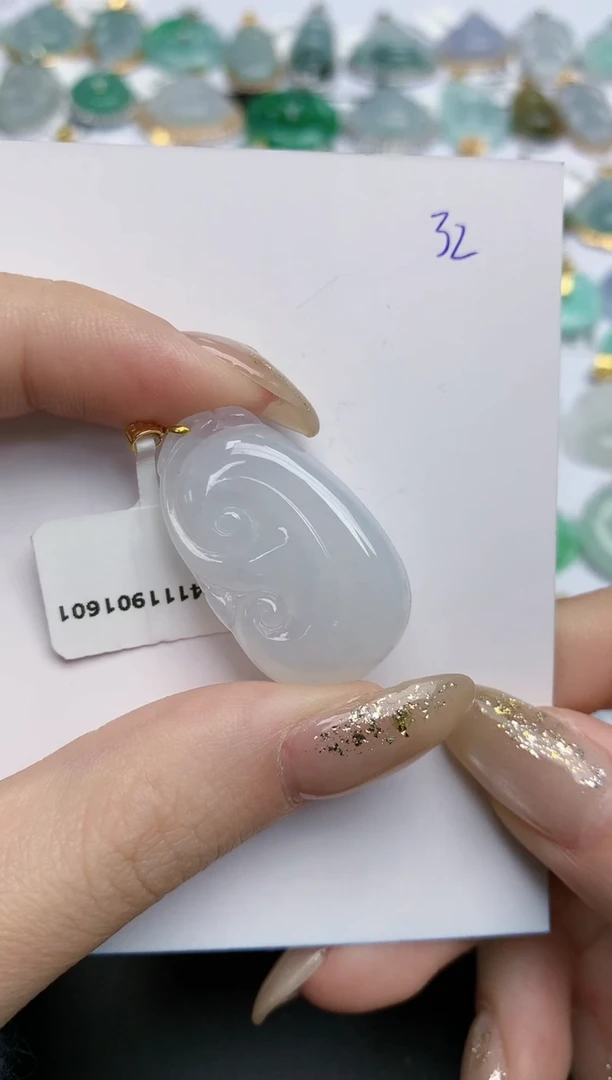 【闪购商品】翡翠颈饰18K金镶嵌天然缅甸翡翠A货