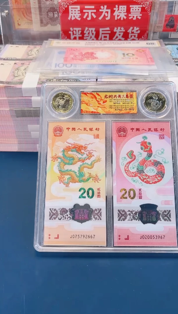 纸龙蛇钞币组合装评级无34