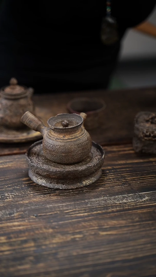 全手工制作  重工 南蛮 爆裂纹 侧把壶