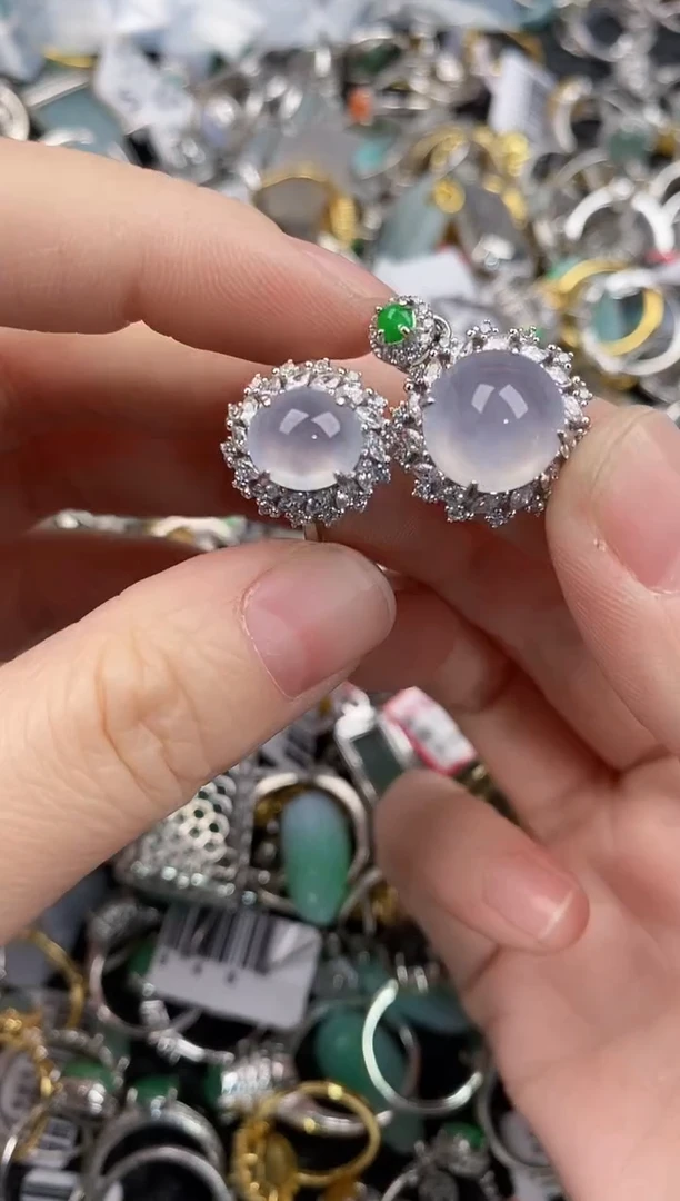 银S925镶嵌戒指翡翠333            7