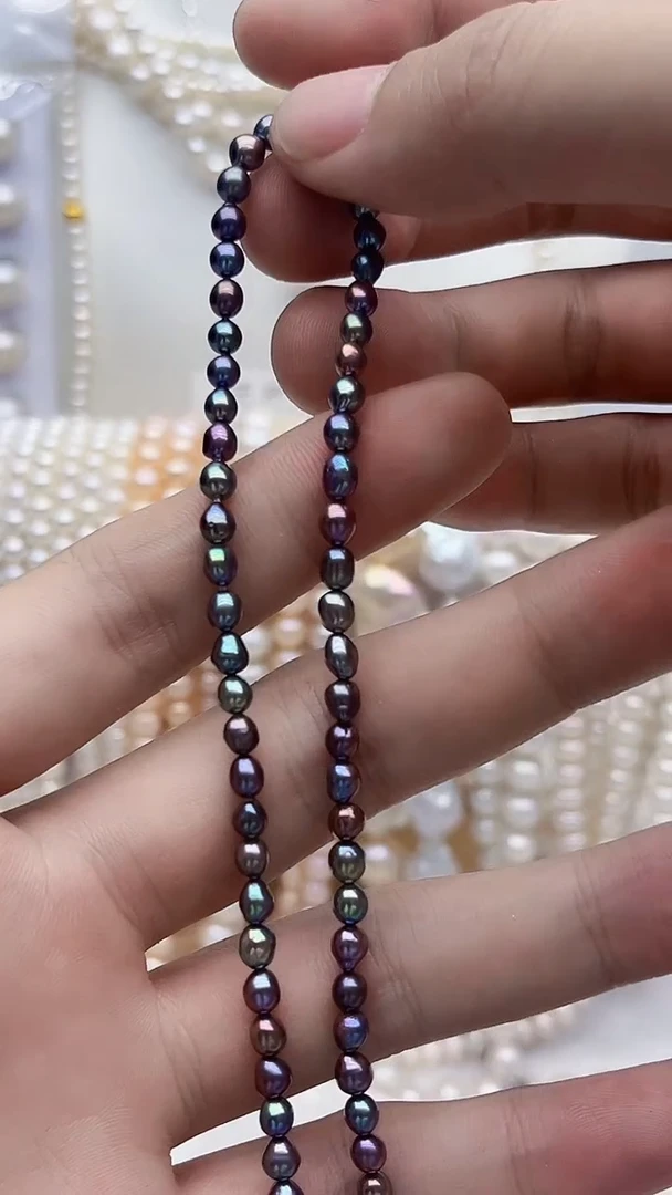 项链真珍珠小米链