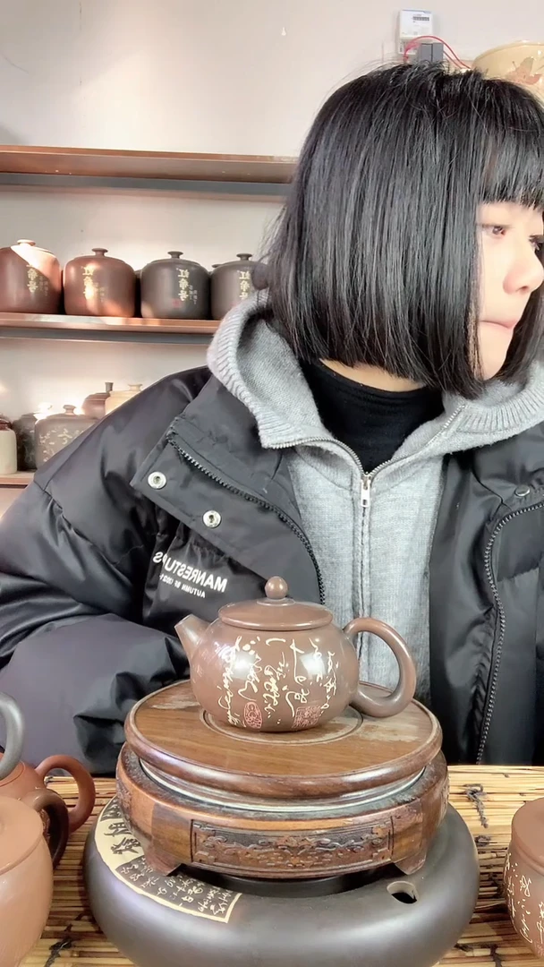 【闪购商品】罐建水紫陶手工彩填壶