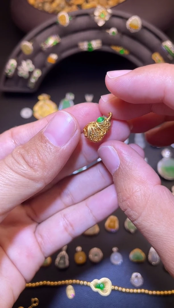 吊坠(不含链)银S925镶嵌翡翠1