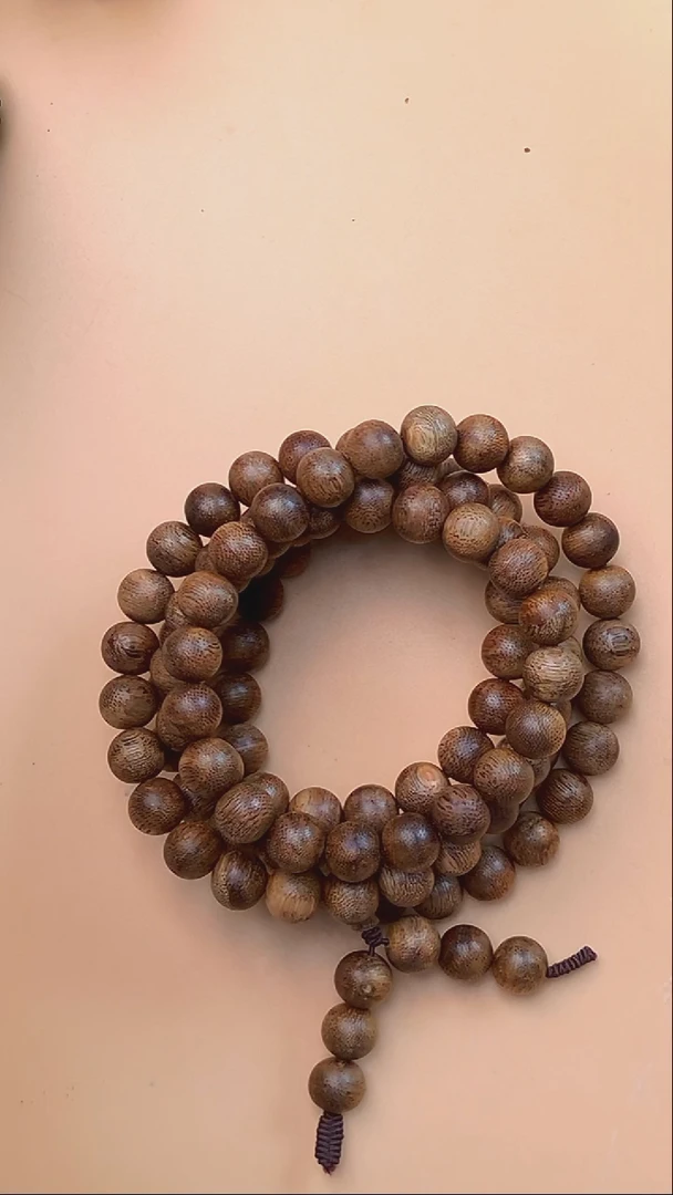 沉香手串海南黑油格多圈10mm  3117