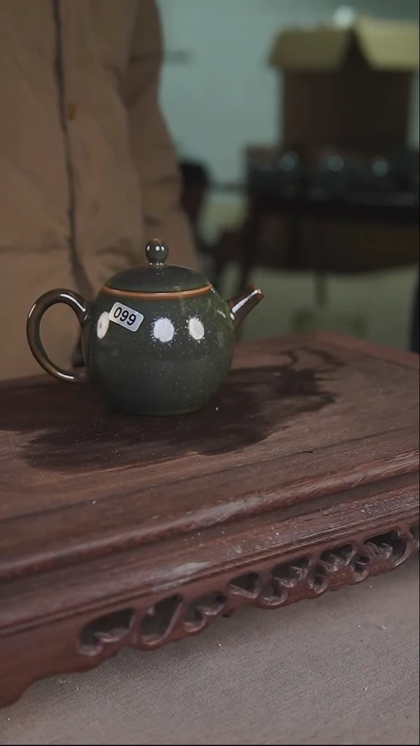 杯099号茶叶末洒金龙旦壶