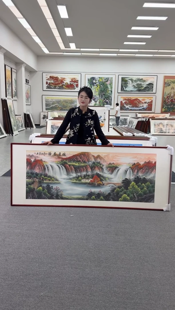 国画手绘219*88鸿运当头