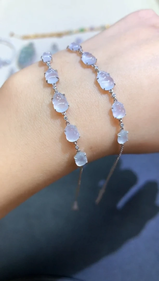 18K金镶嵌手链翡翠手链多样性发其一A248|2980