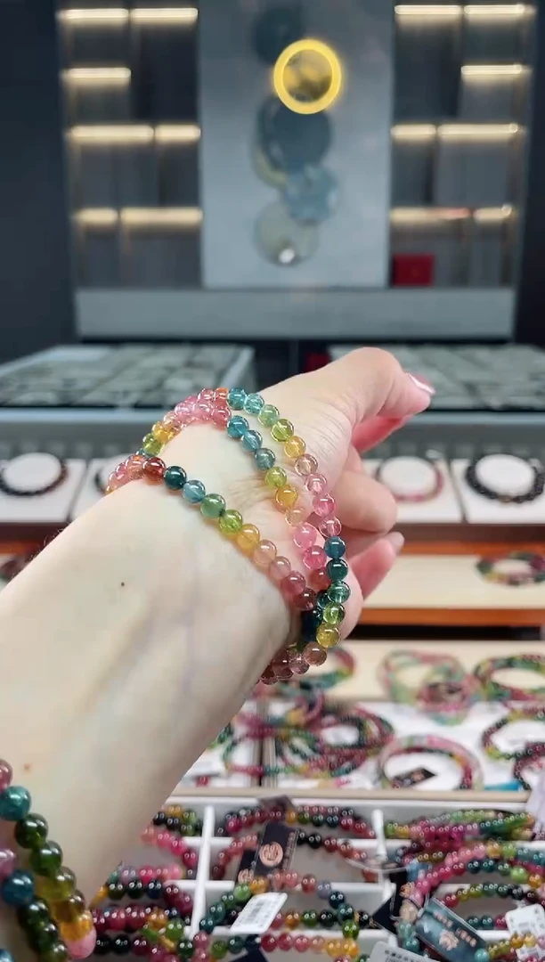 未镶嵌老矿碧玺三圈手串5mm+碧玺（多样性发一条）T