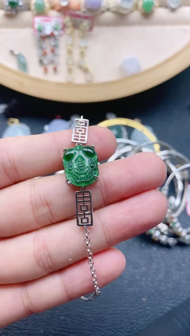 翡翠戒指银S925镶嵌1