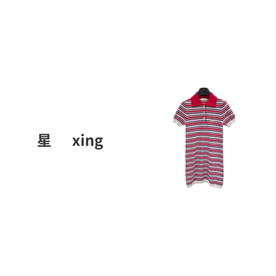 189  M春夏短袖小翻领中长款针织裙连衣裙52015