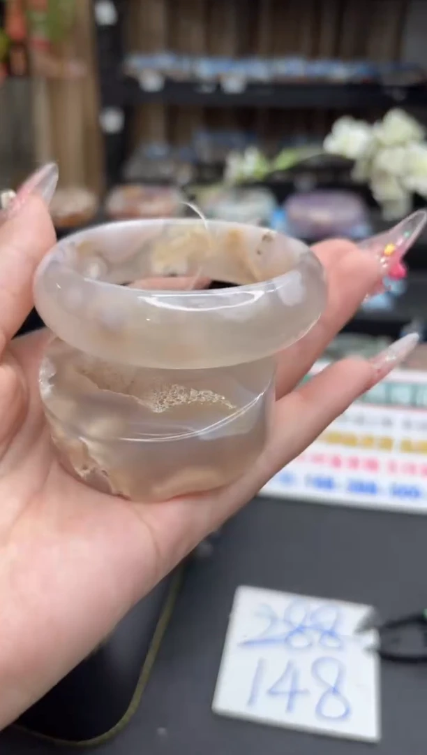 未镶嵌手镯石英质玉33(55圈赠送镯心)