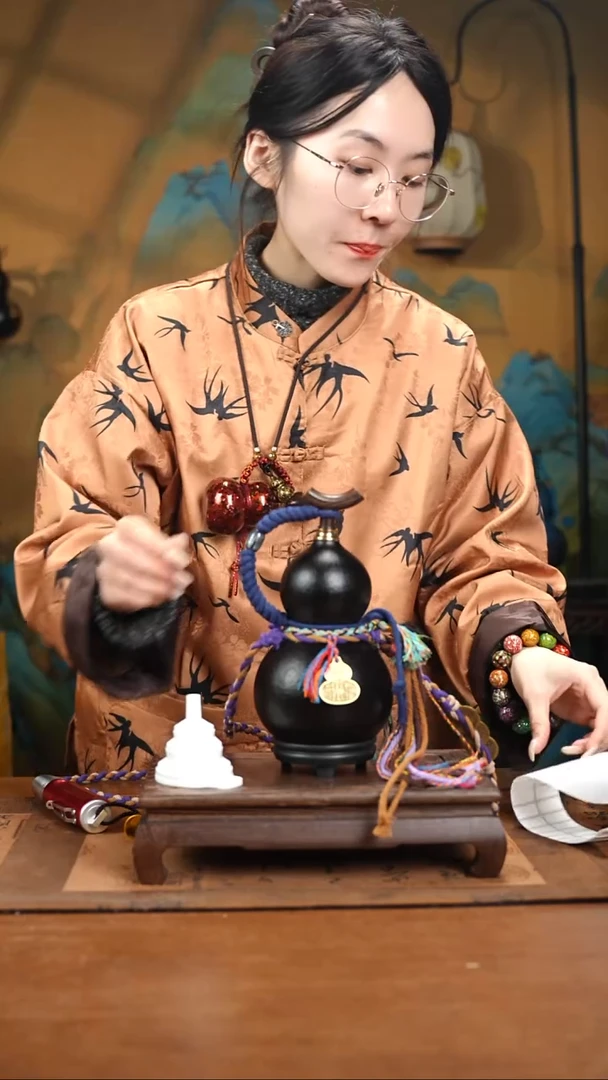 XE072藏绳款大漆酒葫芦（现货现发）