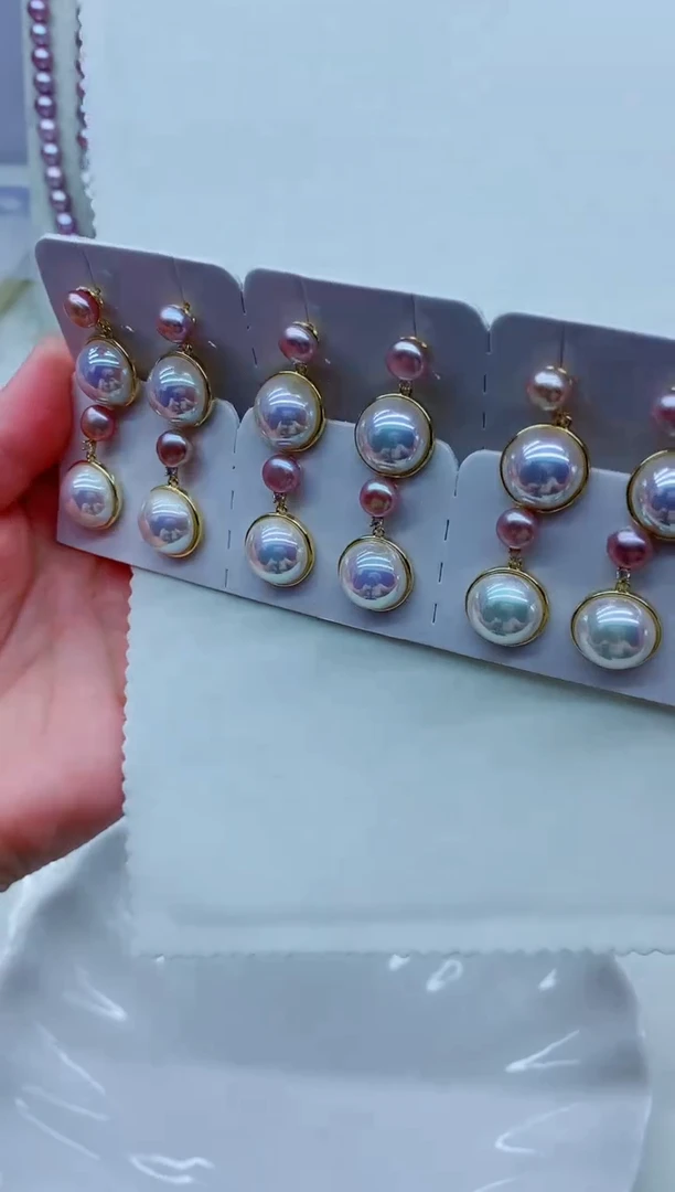 合金淡水珍珠耳饰淡水珍珠耳饰多样性发其一