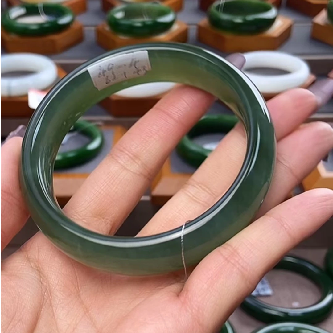 【君君推荐】高端收藏级碧玉猫眼手镯 YJ