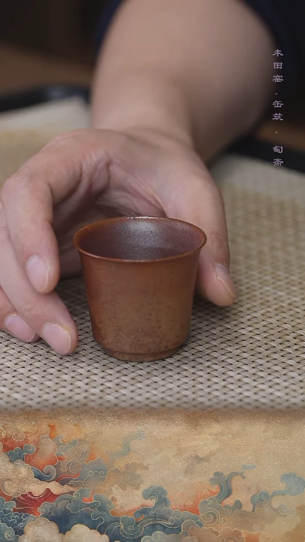 茶杯紫砂柴烧红鱼杯