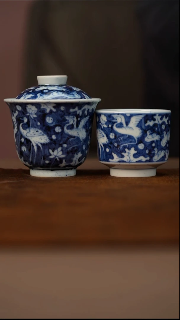 瓷幽蓝溪堂撒蓝一路连科套组