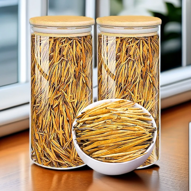 正宗云南凤庆滇红茶大金针玻璃罐装薯香花果香蜜香浓香型红茶茶叶